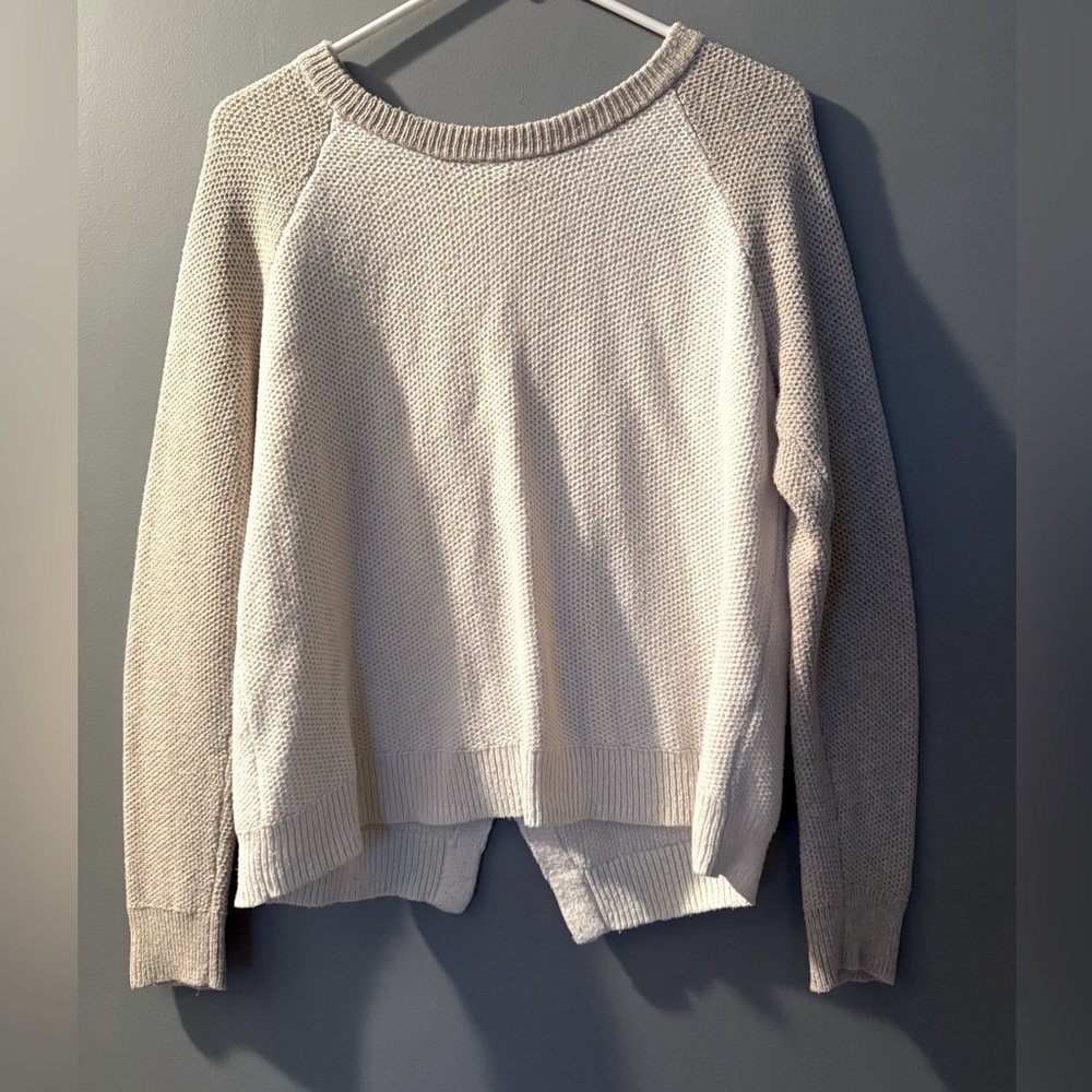 Madewell Province Cross Back Knit Two Tone Pullover Dovetail Sweater Sz M